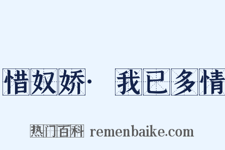 惜奴娇·我已多情是什么意思的图片